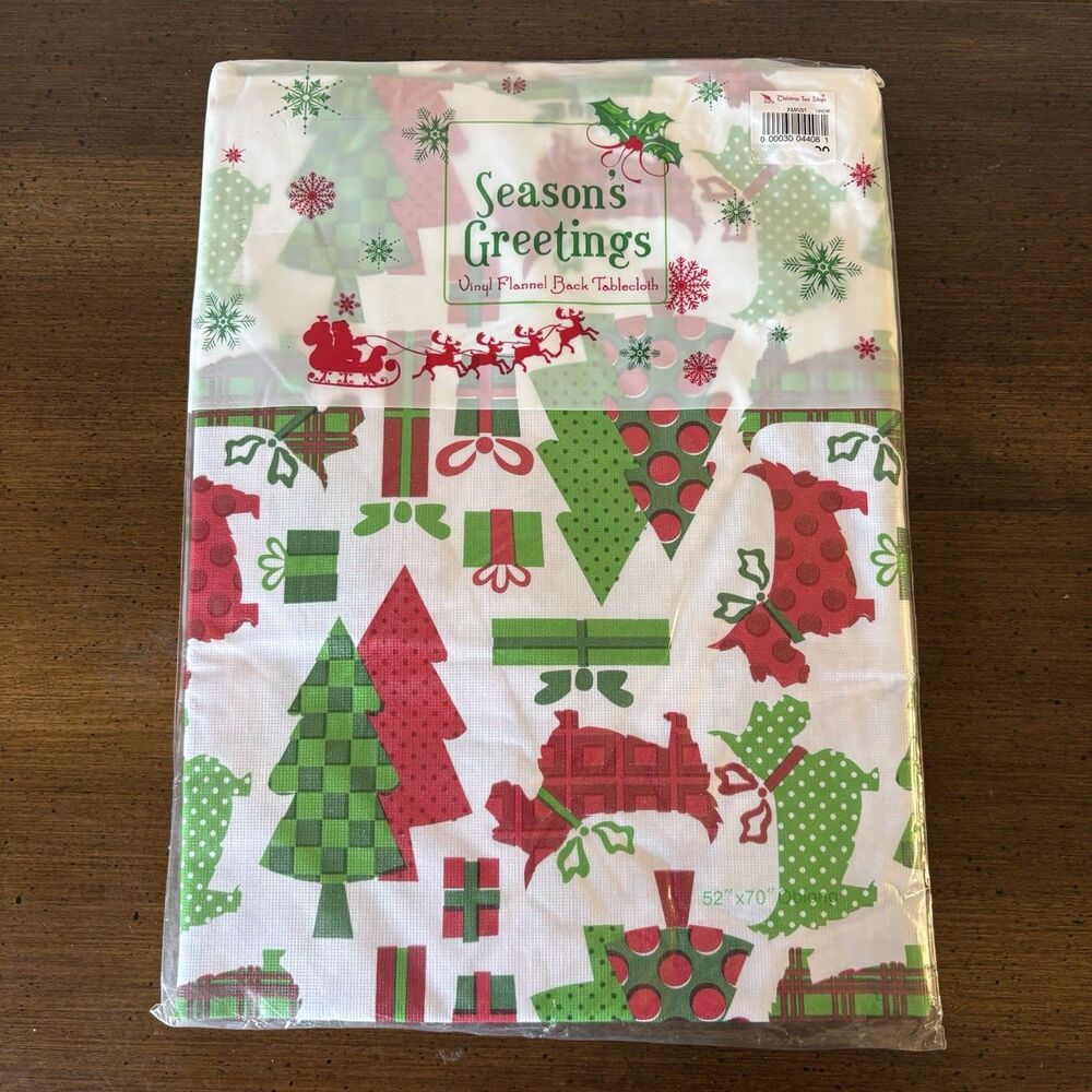 Christmas Tree Shop Scottie Dog Vinyl Table Cloth 52x70